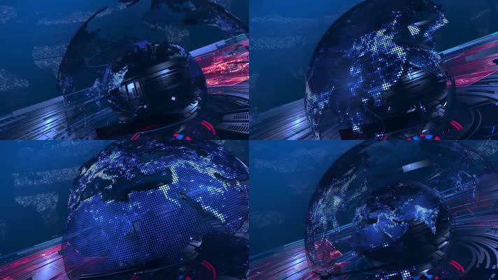 片头包装 新闻 地球 地球旋转 