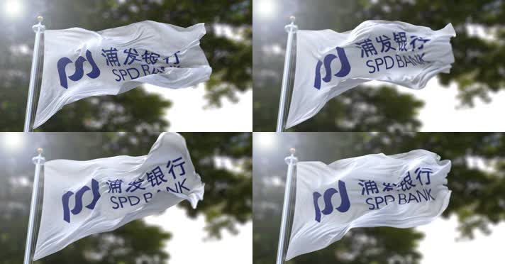 【4K】上海浦东发展银行旗帜