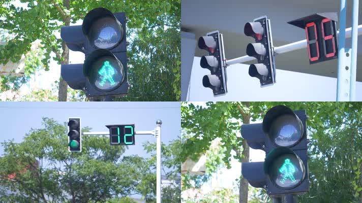 红绿灯交通信号灯闪烁变化