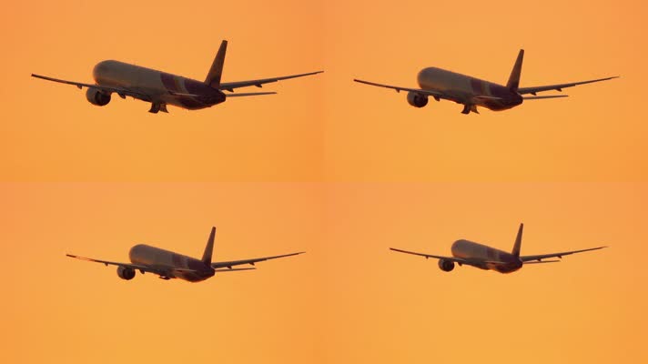 客机黄昏起飞大型客机 旅途