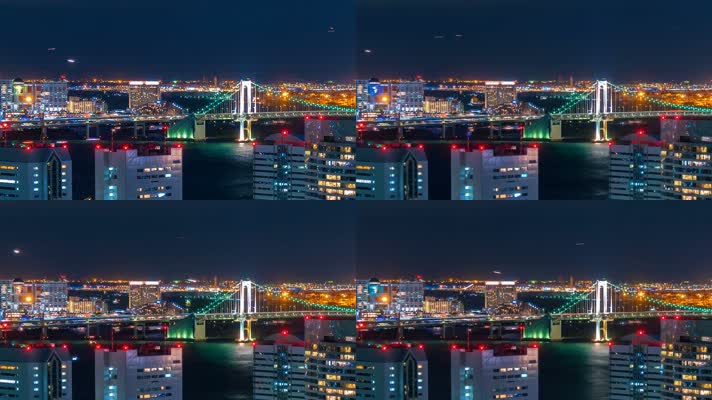 城市交通航拍摄影 城市夜景 