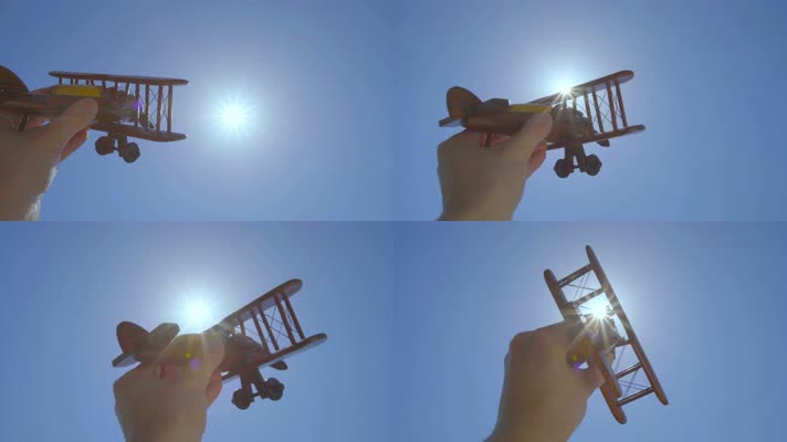 手拿木制飞机 放飞玩具飞机  手拿木制飞机 放飞玩具飞机
