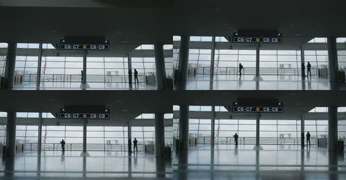 旅客 等候 飞机场 航空空港  
