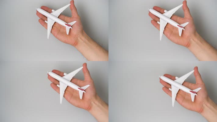 vid手拿玩具飞机 飞机模型  