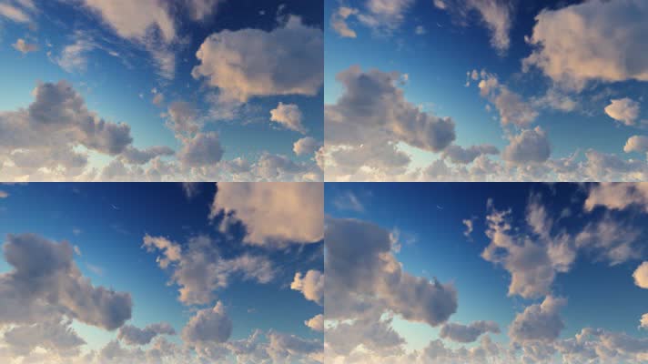 天空和云彩经过3D动画
