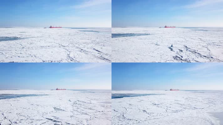破冰之旅 航拍破冰船 破冰船  