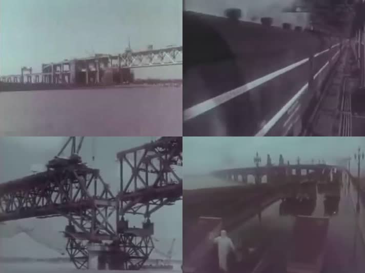 60年代最大的南京长江铁路桥建成