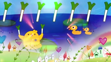 甩葱歌卡通动画六一儿童节舞台背景