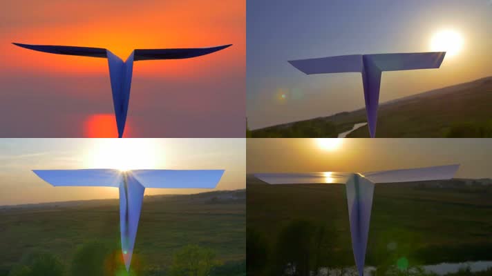 女孩手拿纸飞机 放飞纸飞机