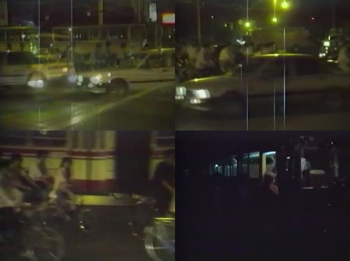 80年代晚上的北京城交通状况
