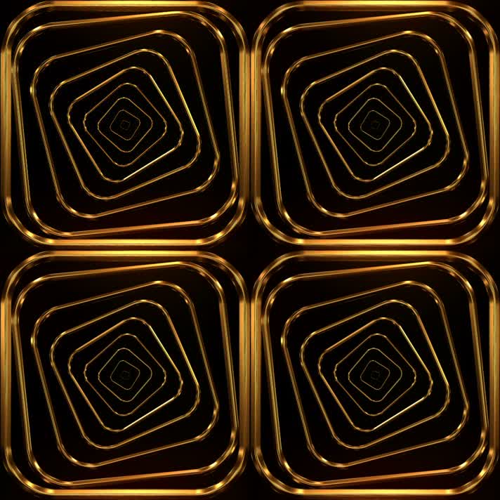 金色线框隧道 闪耀 奢华变幻  