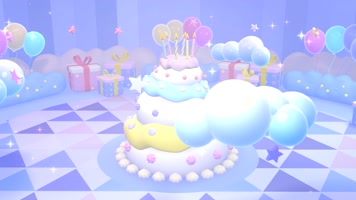 卡通生日蛋糕梦幻背景