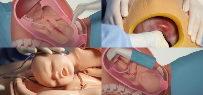3d动画-剖腹产手术胎儿