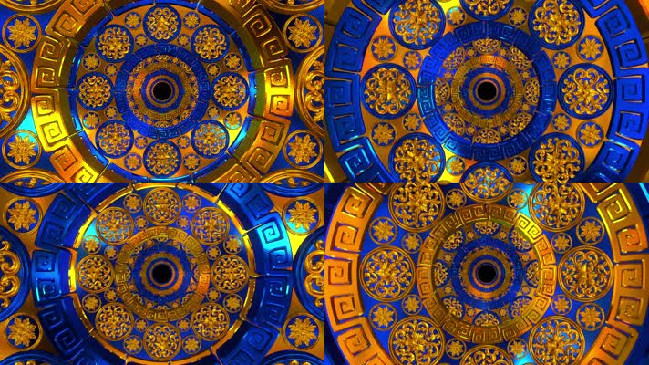 金色旋转隧道 华丽 闪耀 奢华变幻  