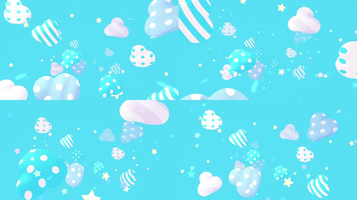 卡通白云 生日 儿童节 童话  