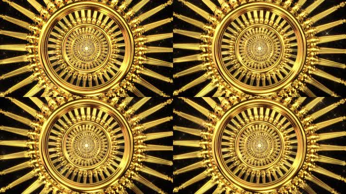 金色旋转隧道 华丽 闪耀 奢华变幻 