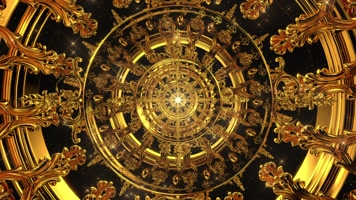 金色隧道穿梭 华丽 闪耀  