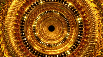 金色隧道穿梭 华丽 闪耀  