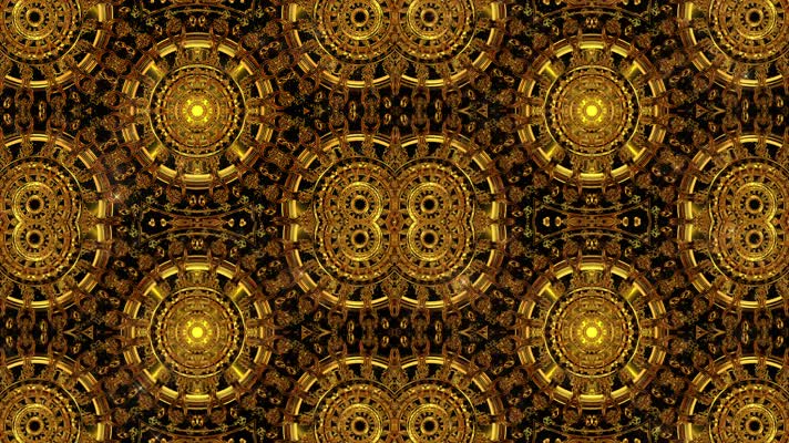 金色隧道穿梭 万花筒 华丽 