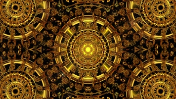 金色隧道穿梭 万花筒 华丽 