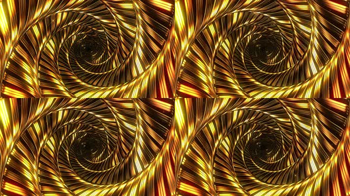 金色隧道穿梭 华丽 闪耀  