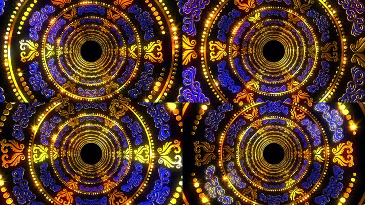 金色隧道穿梭 华丽璀璨 闪耀  