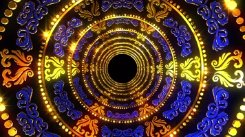 金色隧道穿梭 华丽璀璨 闪耀  