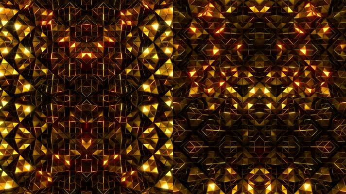 金色水晶 闪耀 华丽 奢华变幻  