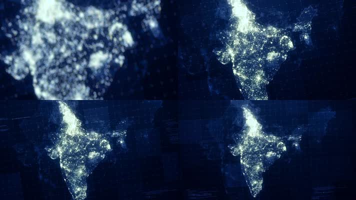 印度卫星图夜晚灯光城市分布