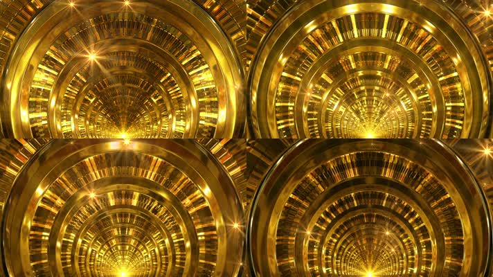 金色水晶隧道 华丽璀璨 闪耀  