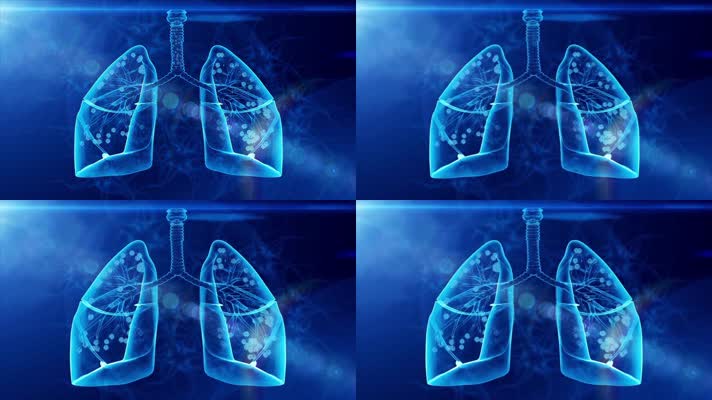 蓝色医疗科技肺部动画