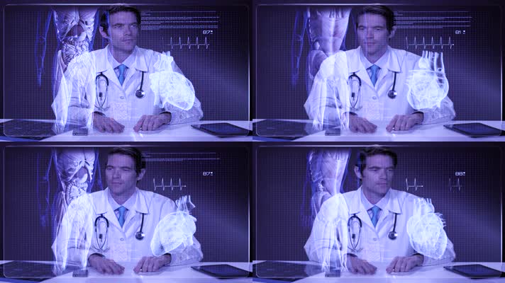 智慧医疗vr虚拟屏幕人体器官全息投影