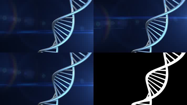 蓝色科技虚拟生物DNA模型动画