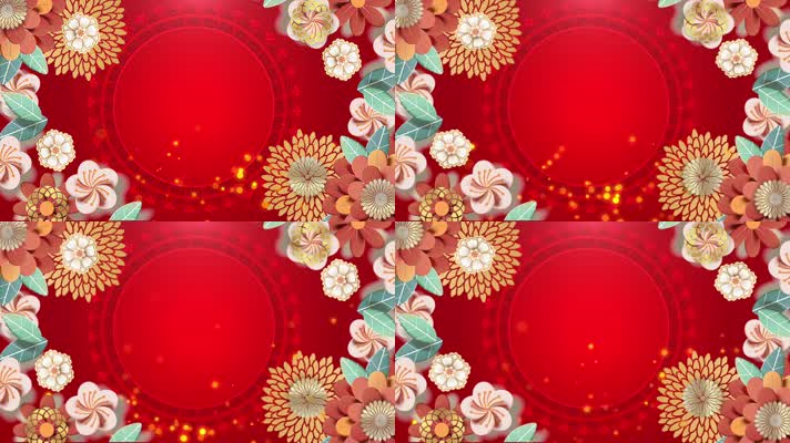 花朵喜庆舞台背景循环