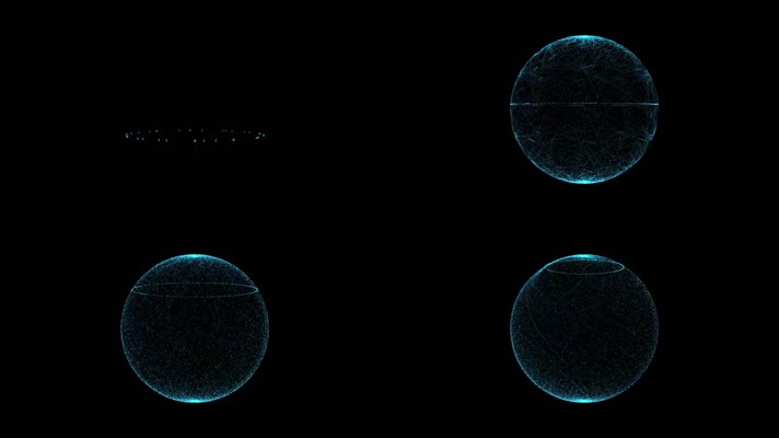 科技地球球体粒子光线动画