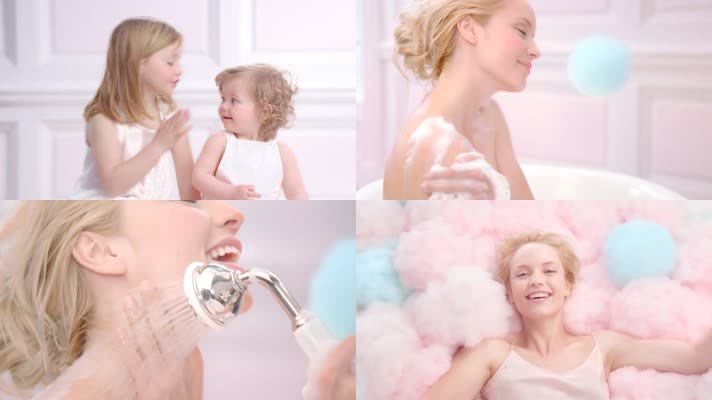 沐浴露宣传通用广告素材淋浴洗澡人体艺术