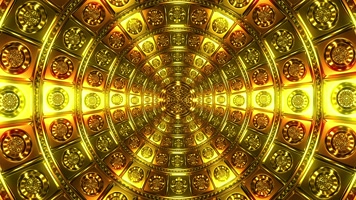 金色水晶旋转 华丽璀璨 闪耀  