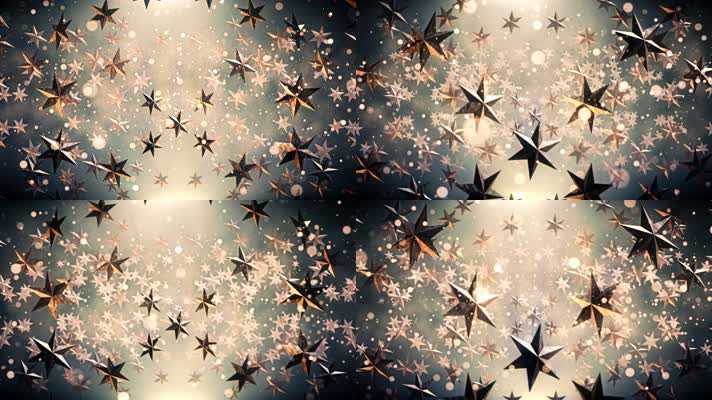 金色五角星隧道空间 方框结构 