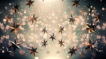 金色五角星隧道空间 方框结构 