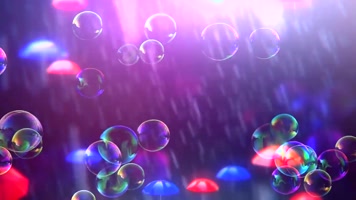 雨中小伞和泡泡