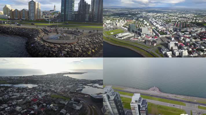 3k航拍冰岛城市
