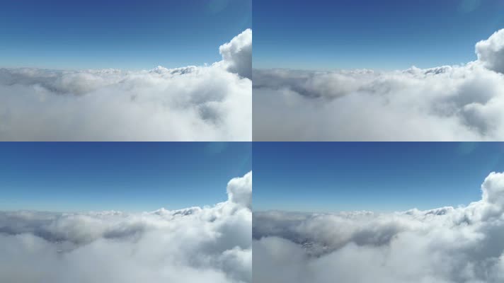 飞越云层 飞进云层 穿越云层 