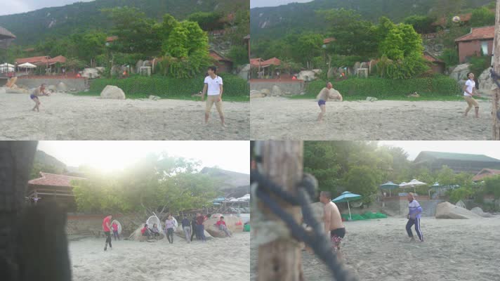 海边沙滩排球