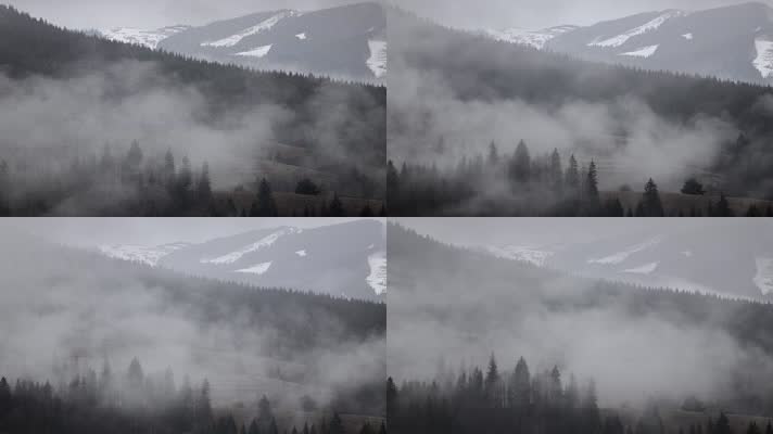 高山 云雾绕绕 自然风景 大气  