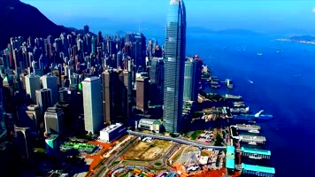 4k航拍香港建筑交通夜景灯光生态自然