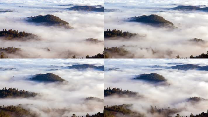 高山 云雾绕绕 自然风景 
