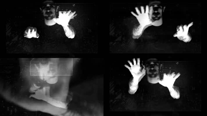 科技全息触摸屏人物