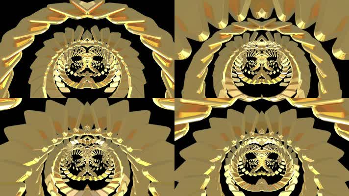 金色隧道 图案 变幻 舞台背景  