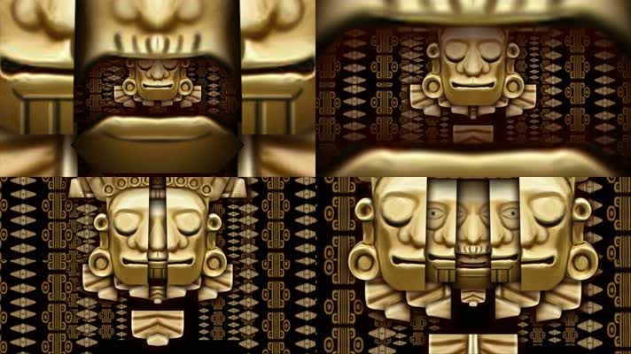 金色玛雅文化 图案 变幻  