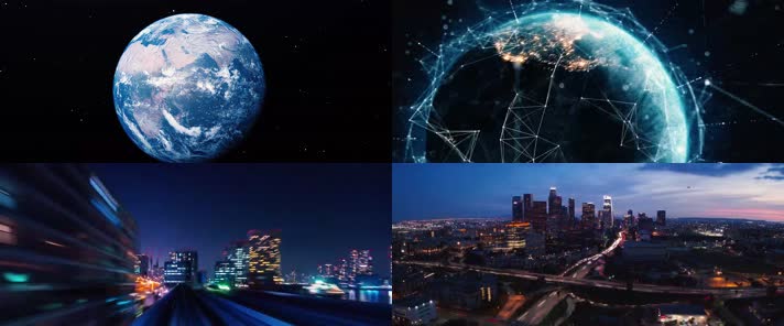 4K地球科技UI城市模型大数据5G时代云处理